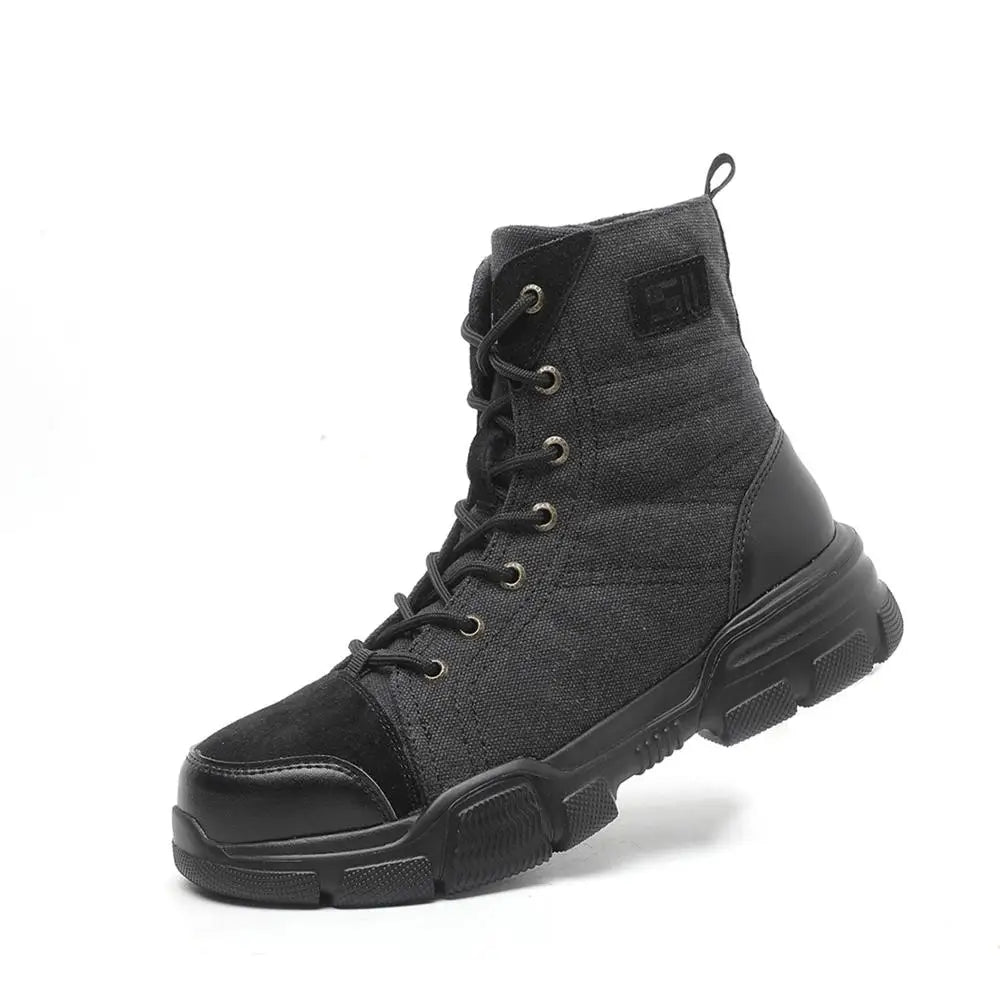 SUADEX Steel Toe Boots, Men Indestructible Work Shoes Desert Safety Boots Safety Shoes 36-48