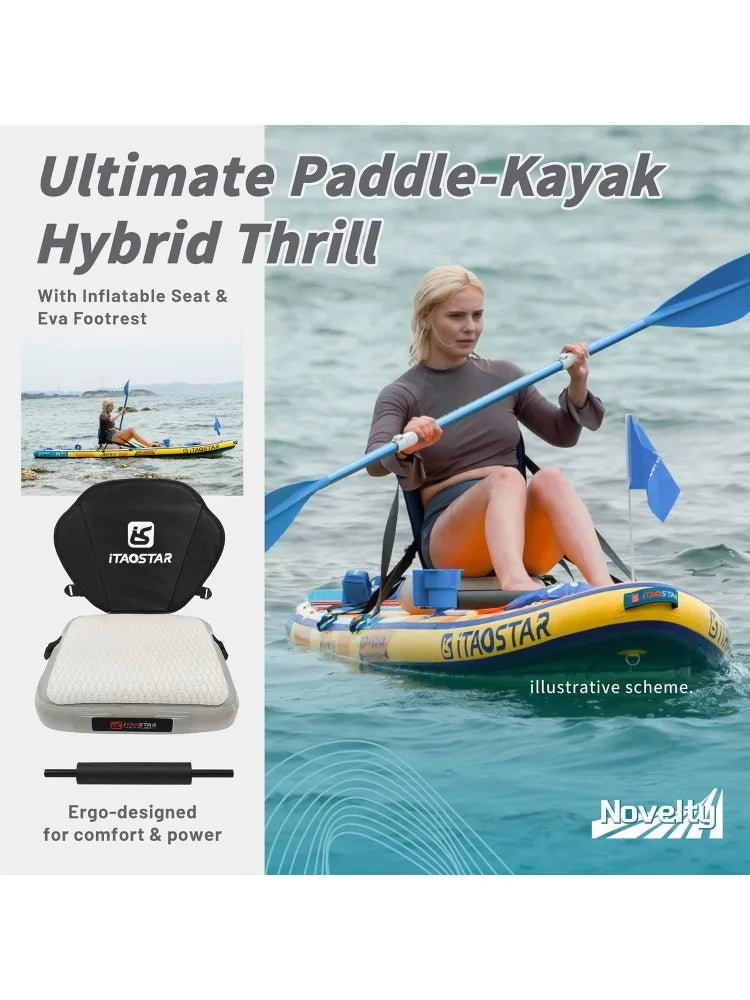 11'6" x 35" Inflatable Stand Up Paddle Board, Seat- Stable, Adults - Portable,yoga, sit down