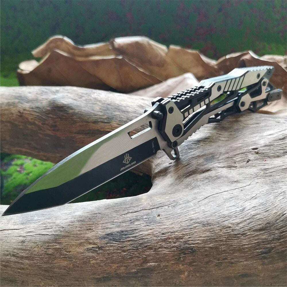All-steel Mechanical Stainless Steel Folding Knife, Suitable for Camping Use