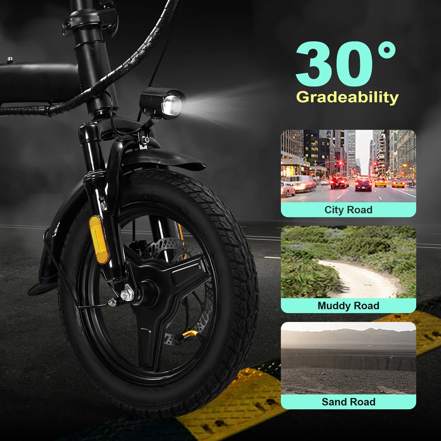 400W motor e-bicycle,foldable,seat, basket, 14 inch 48V 10.4Ah detachable battery, 22 mi-range 20MPH