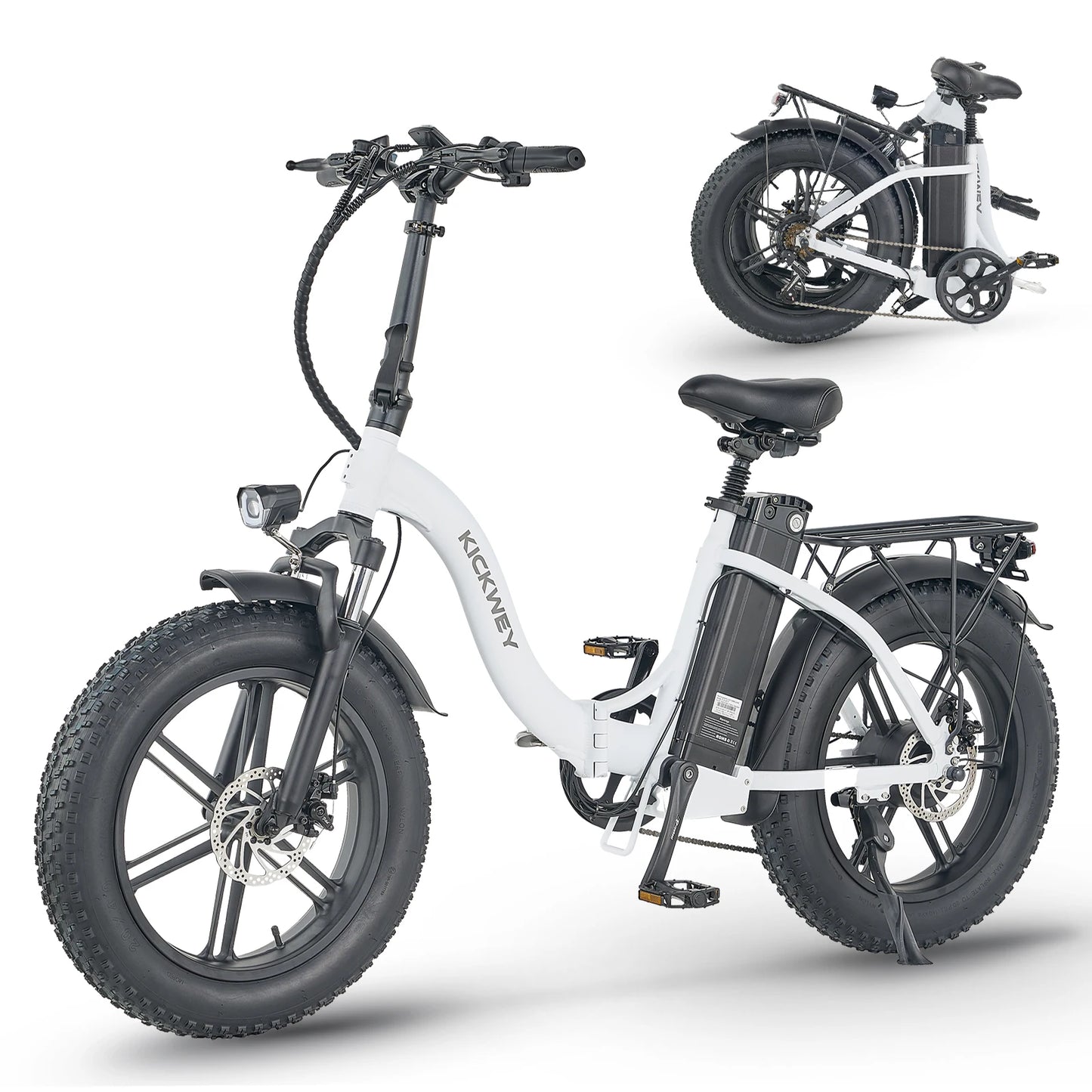 L20 Folding E-Bicycle 1000w Motor 48V Removable Battery ,Adult 20 Inch Fat Tire Foldable E Bike