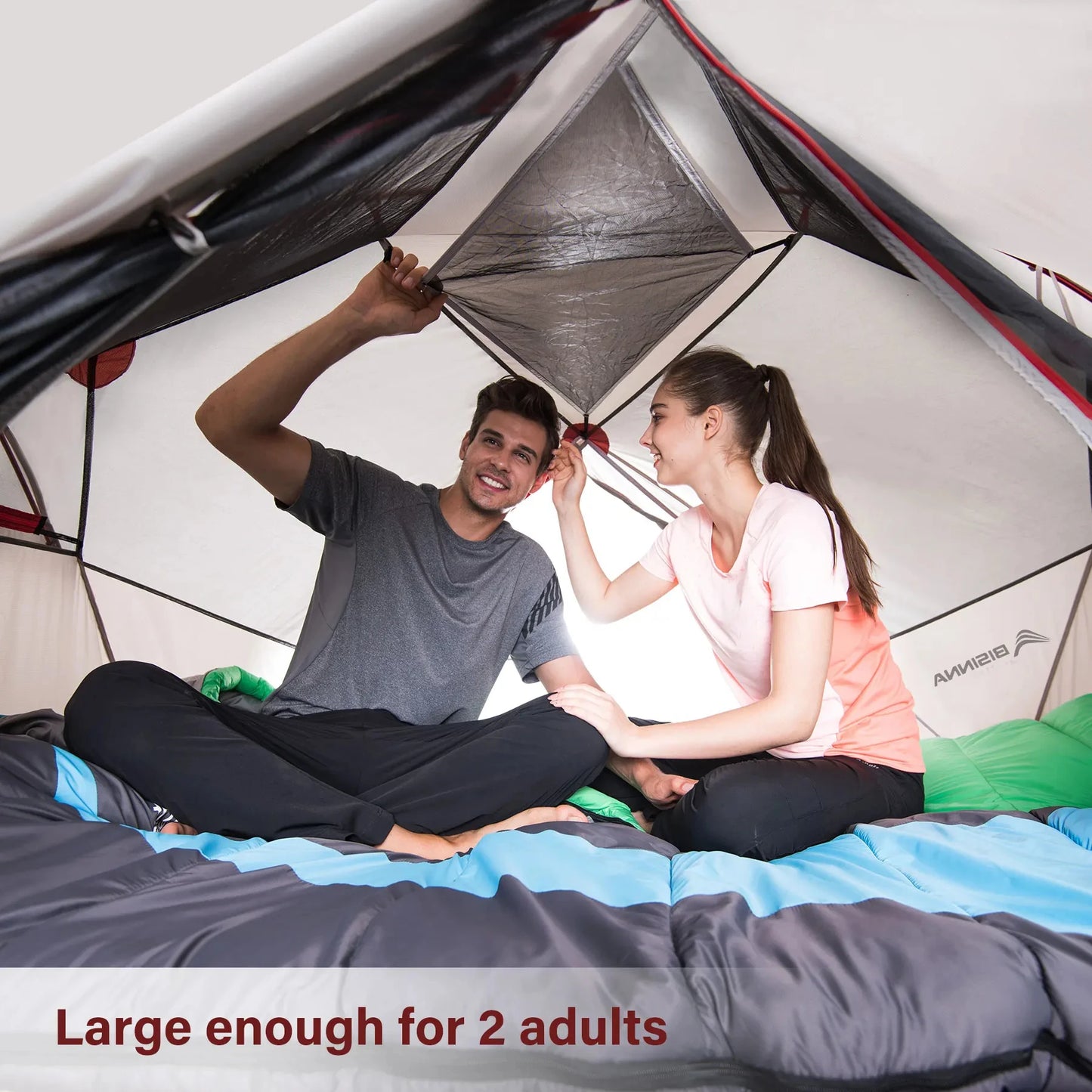 2 Person Ultralight Camping Tent 20D 380T Nylon Double Layer Waterproof Backpacking with free mat