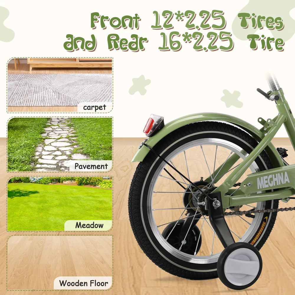 Foldable Tricycle for Kids Ages 6-12 Cargo Bike Pet Bike Reverse Tricycle Parent-Child Bike