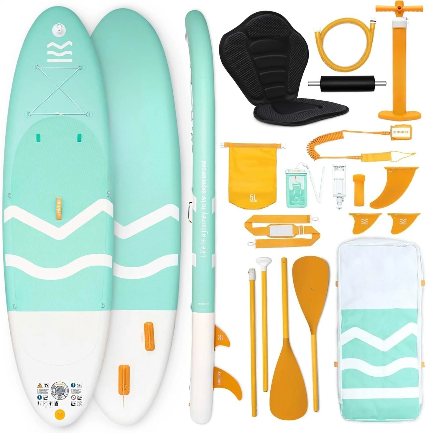Inflatable Paddle Board with Premium Accessories - IAdults with Kayak Seat and 2-in-1 Oar