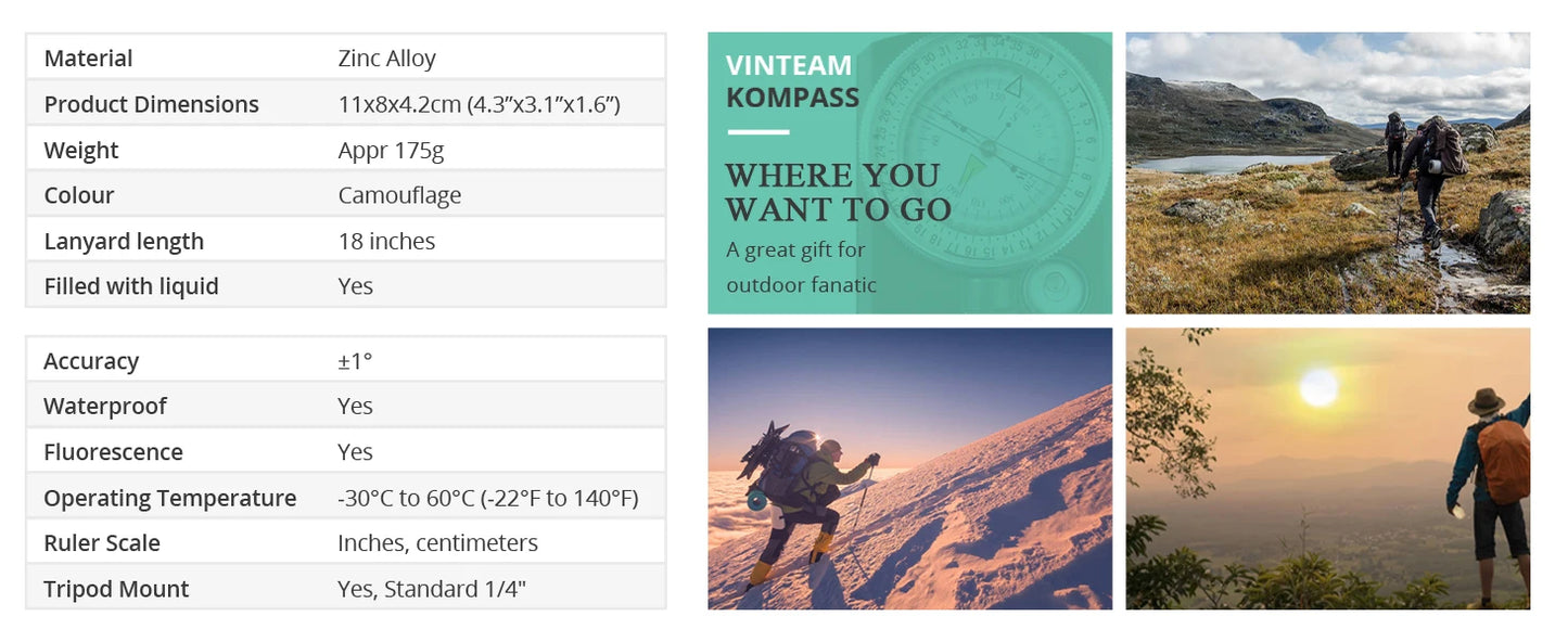 Compass, Military, Waterproof, Sighting, Bubble Levels, Carrying Bag, Hiking, Climbing, Biking.