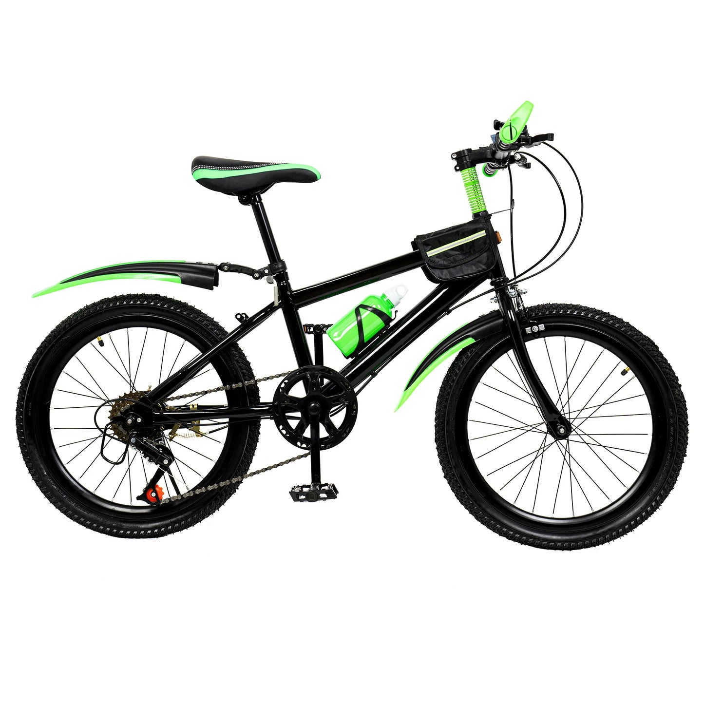 20" Mountain Bike 7 Speeds Kids Bicycle Dual-Disc Brakes Height Adjustable MTB Boys Girls