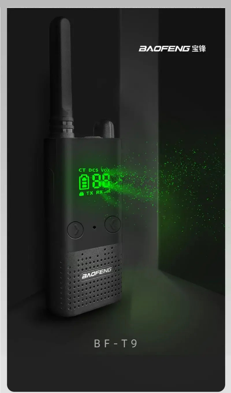 BF-T9 2.2CM Thin Walkie 400-470MHz Portable 2Way Radio BFT9 USB Charge CB Ham Radio Transceiver T9