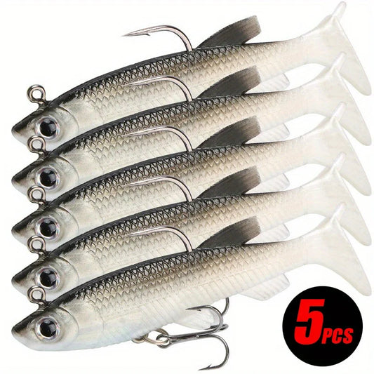 5Pcs Realistic Soft Bait-8Cm Realistic-High-Quality Sharp Hook-For-Use, Freshwater and Salt Fishing