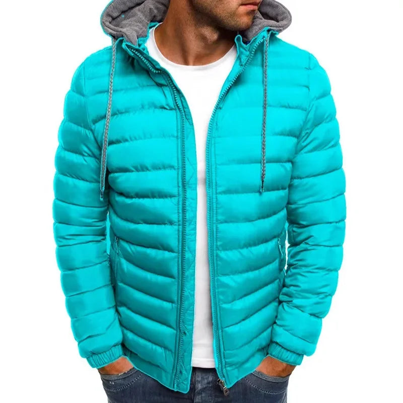 2024 Autumn And Winter Male Loose Overcoat Casual Sportswear Fashion Hooded Warm Zipper Jacket