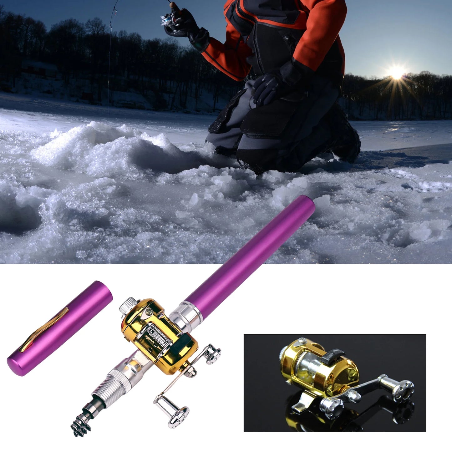 Mini Fishing Rods Pocket Telescopic Aluminium Alloy Lure 1m for Fishing Enthusiast Collectors