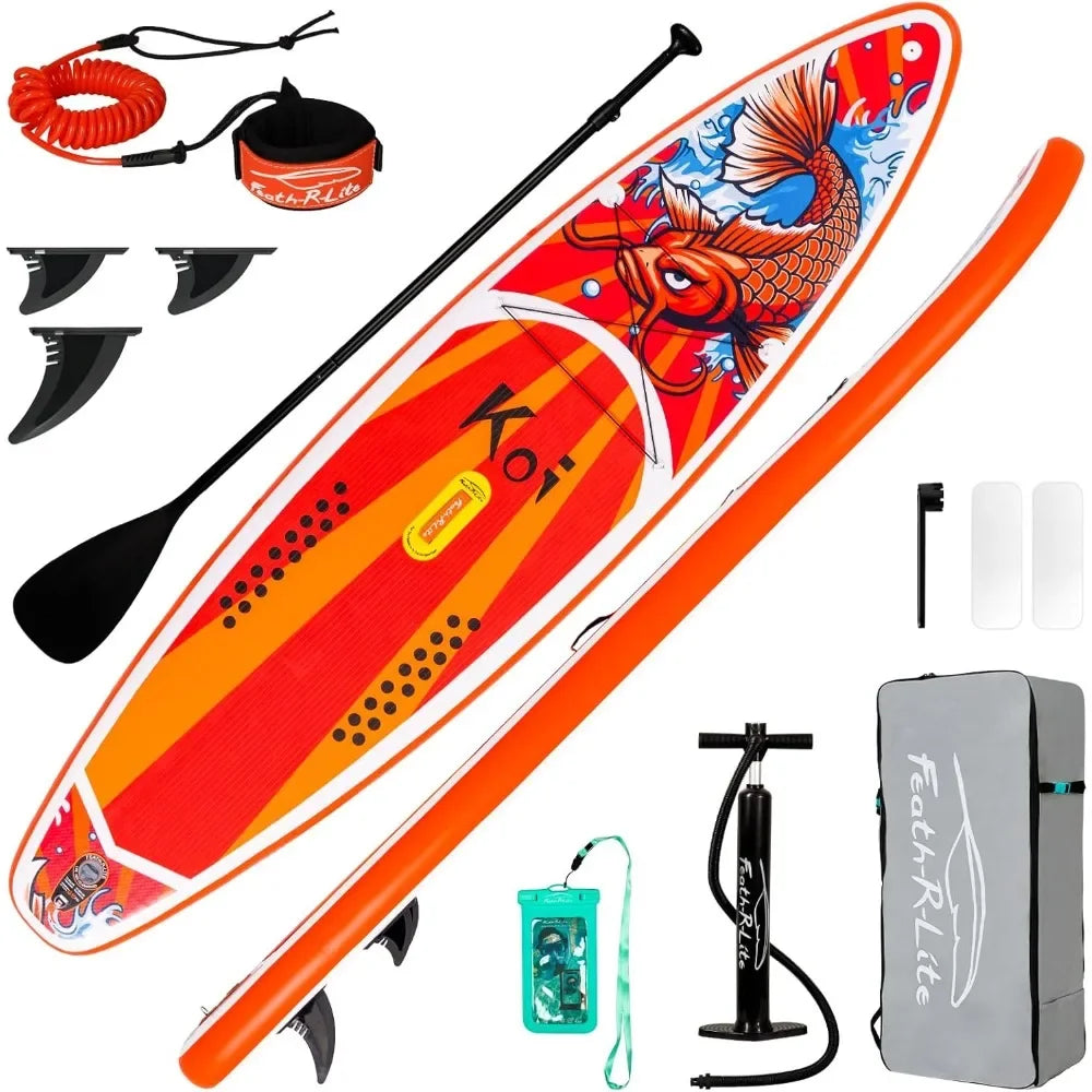 Inflatable Paddle Board Stand Up, Adults SUP, Premium Accessories Pump, Adjustable Paddle
