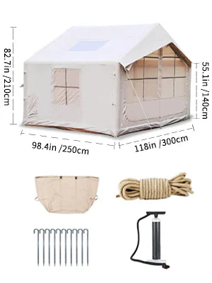 6-8 People Inflatable Tent/house, waterproof,4 season Blow up, Camping,Glamping Easy Setup