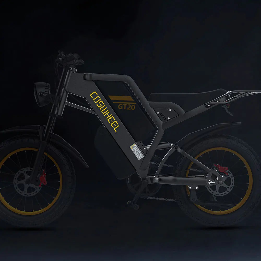 Coswheel Electric bike, Adult 2000W 60V Off-Road Motorcycle Mountain 20Inch Fatbike tires
