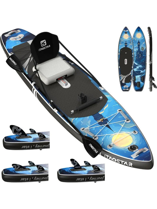 11'6" x 35" Inflatable Stand Up Paddle Board, Seat- Stable, Adults - Portable,yoga, sit down