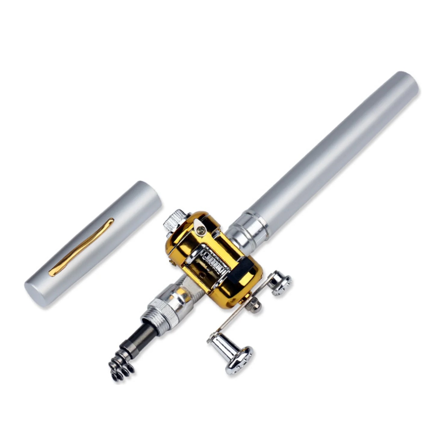 Mini Fishing Rods Pocket Telescopic Aluminium Alloy Lure 1m for Fishing Enthusiast Collectors