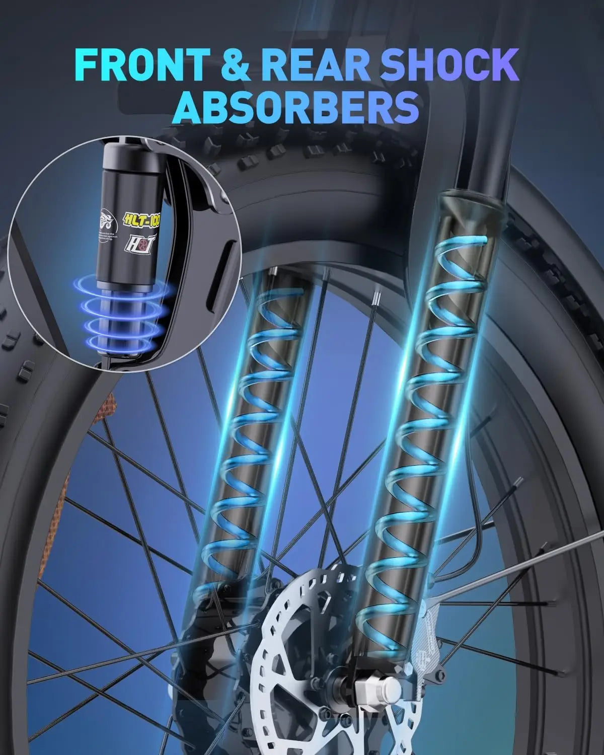 E-Bike 2000W 48V 23AH 26 Inch Fat Tire Dual Motor Hydraulic Brakes Full Suspension MTBike