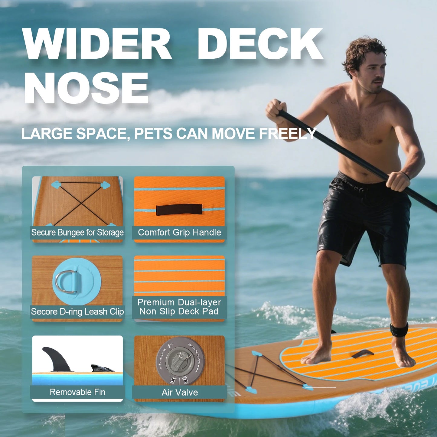 CADALENE Inflatable Paddle Board, Stand Up,adult, Sup Board with Premium Sup Accessories