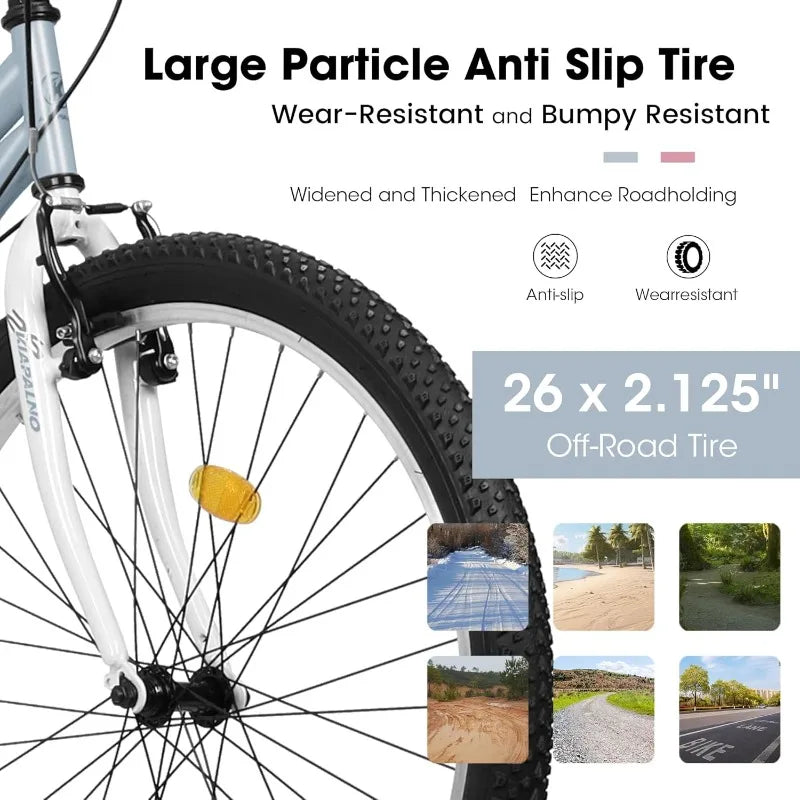 Dual Full Suspension Mountain Bike 24/26/27.5 Inch,21 Speed Mens Womens | Spring Summer Travel