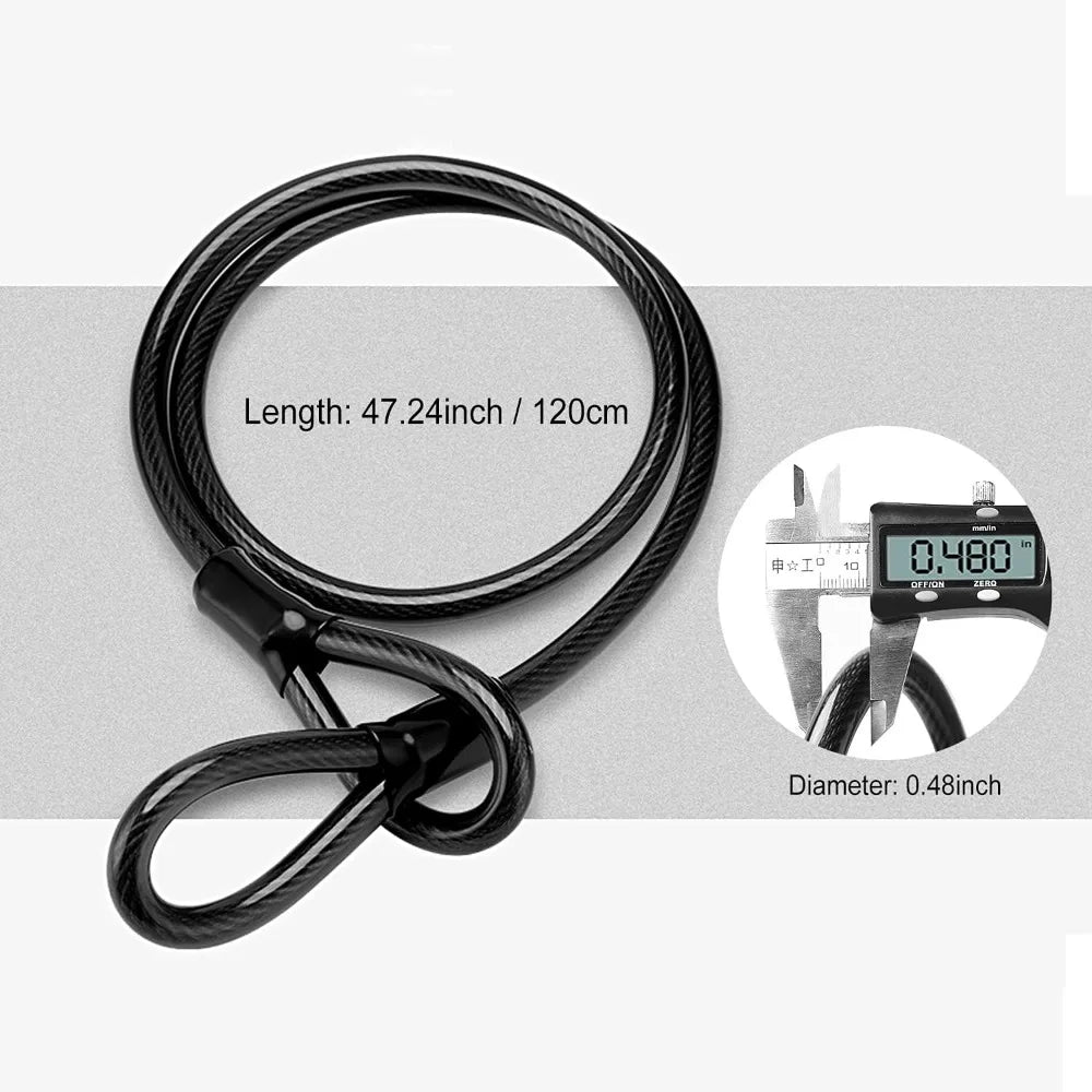 Large Bike U Lock Combination, 16mm, Anti-Theft, Black