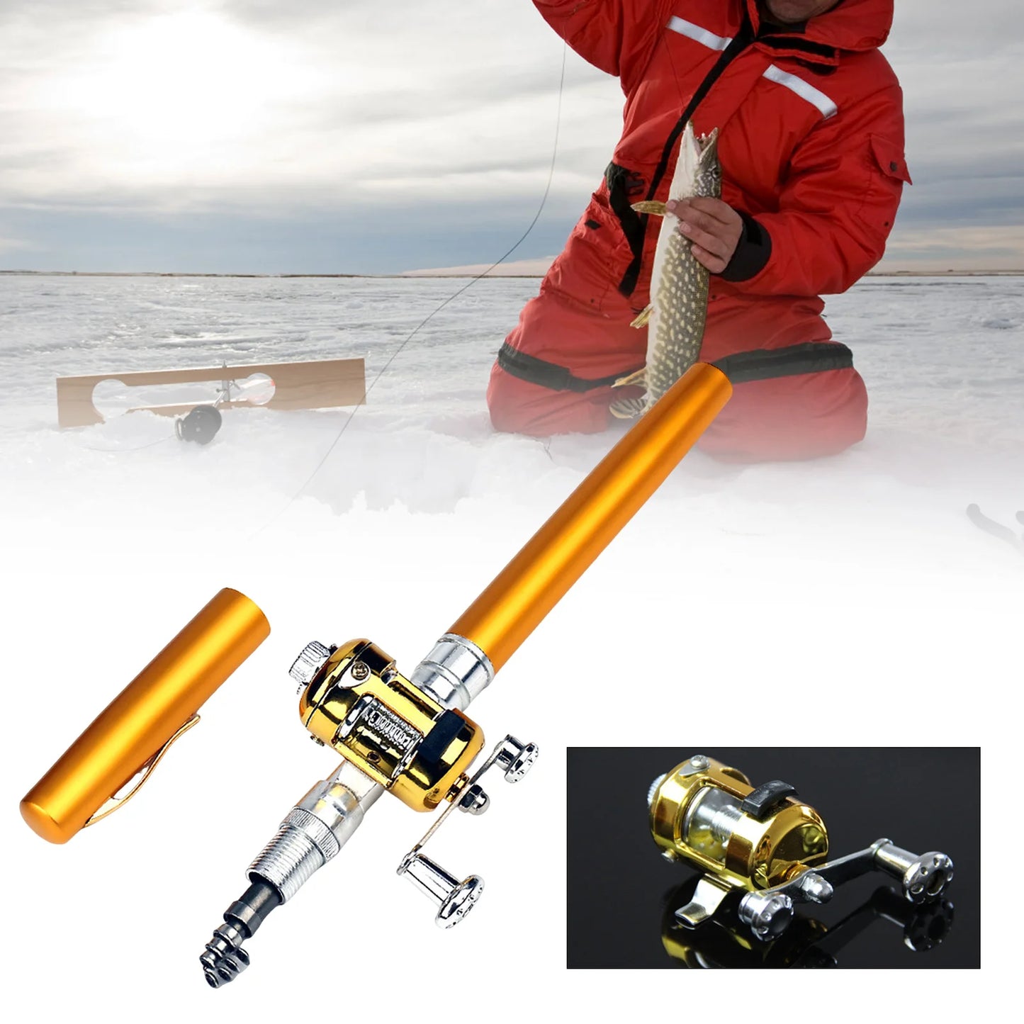 Mini Fishing Rods Pocket Telescopic Aluminium Alloy Lure 1m for Fishing Enthusiast Collectors