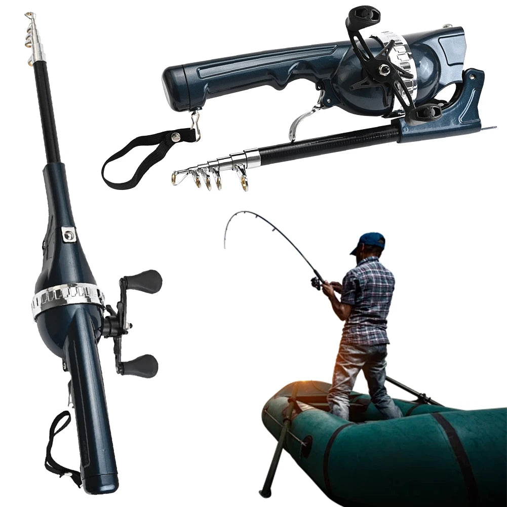 Portable Folding Fishing Rod Telescopic ,Reel Line Travel Rods Carbon Fiber Spinning Rod