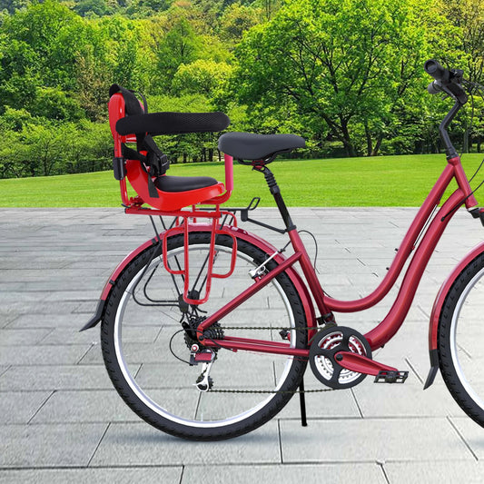 Rear Child Bike Seat Safety, Ages 6 Months - 6 Years Old Universal, Back Fenced Seat Red/Blue