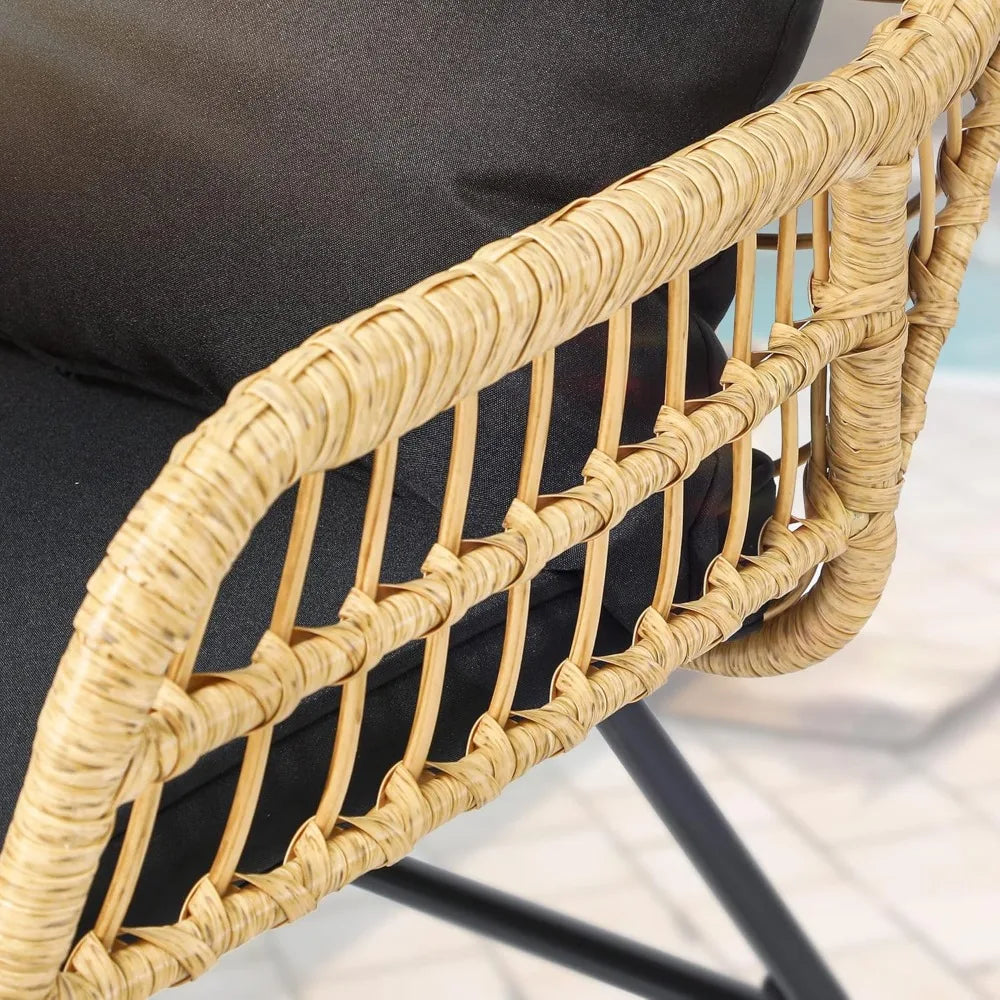 Patio Furniture Wicker Bistro Set, 4-Piece All Weather Rattan Conversation Loveseat Sets