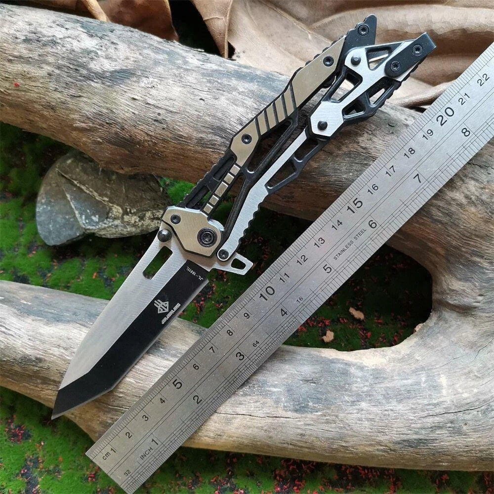 All-steel Mechanical Stainless Steel Folding Knife, Suitable for Camping Use