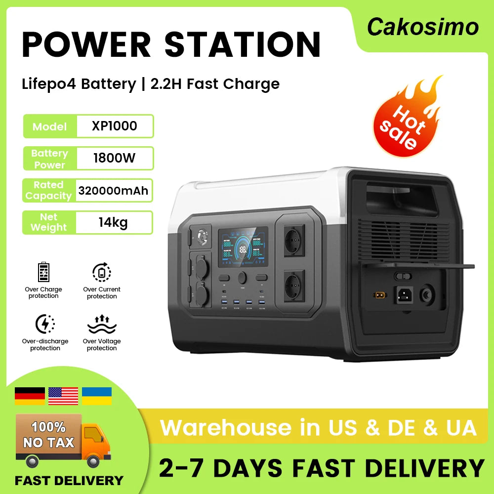 2600W 2048WH Portable Solar Generator 200W ETFE Solar Panel 1000W 500W LifePo4 Power Station