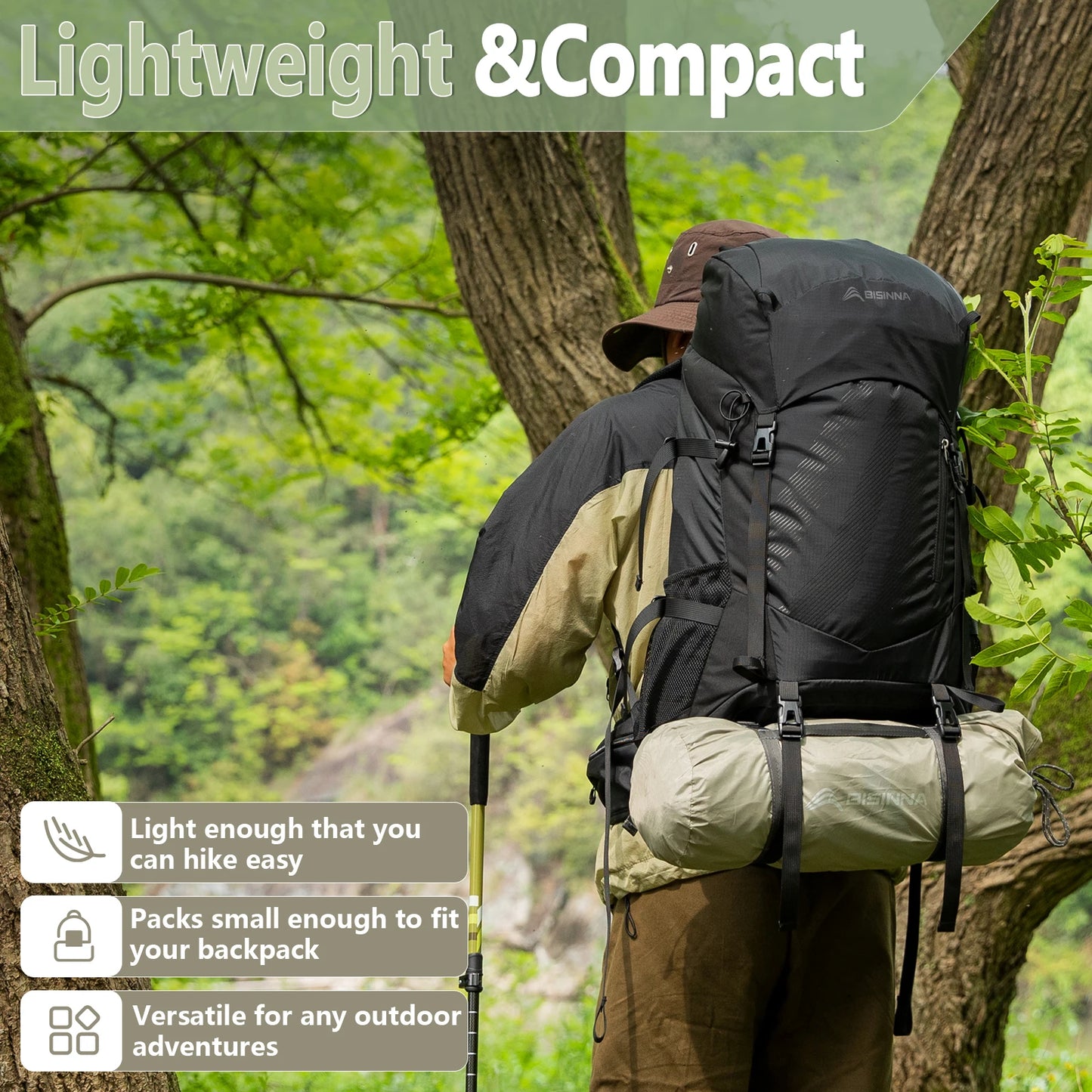 Light Camping Tent 2 Person Double Layer Waterproof Portable Easy to Set up Tent for Hiking