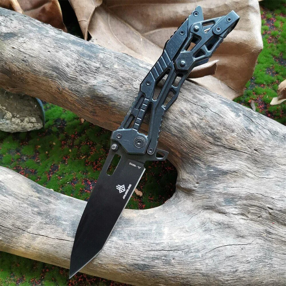 All-steel Mechanical Stainless Steel Folding Knife, Suitable for Camping Use