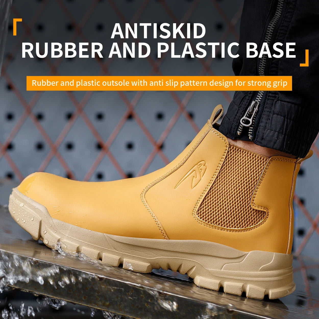 Waterproof Men's Safety Work Boots Steel Toe Anti Impact, Anti-Puncture