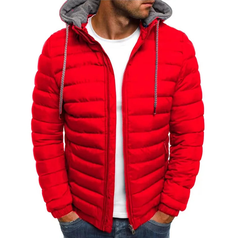 2024 Autumn And Winter Male Loose Overcoat Casual Sportswear Fashion Hooded Warm Zipper Jacket