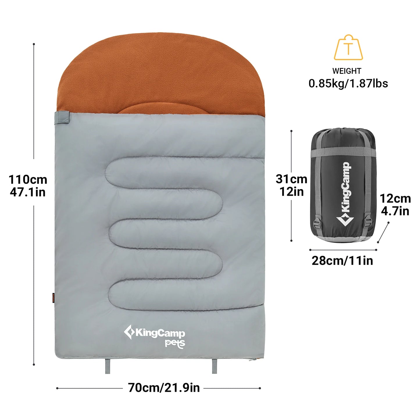 KingCamp Dog Sleeping Bag, Camping Essentials ,Storage Bag Outdoor Travel Hiking