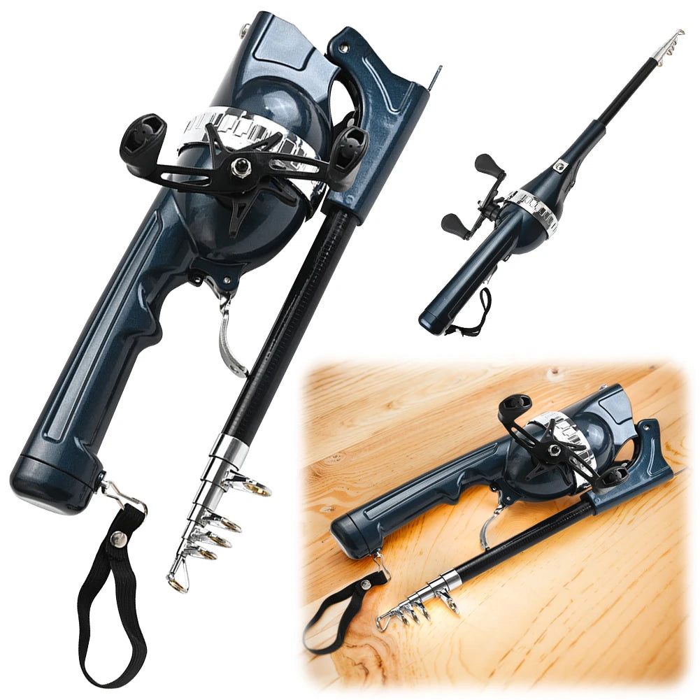 Portable Folding Fishing Rod Telescopic ,Reel Line Travel Rods Carbon Fiber Spinning Rod