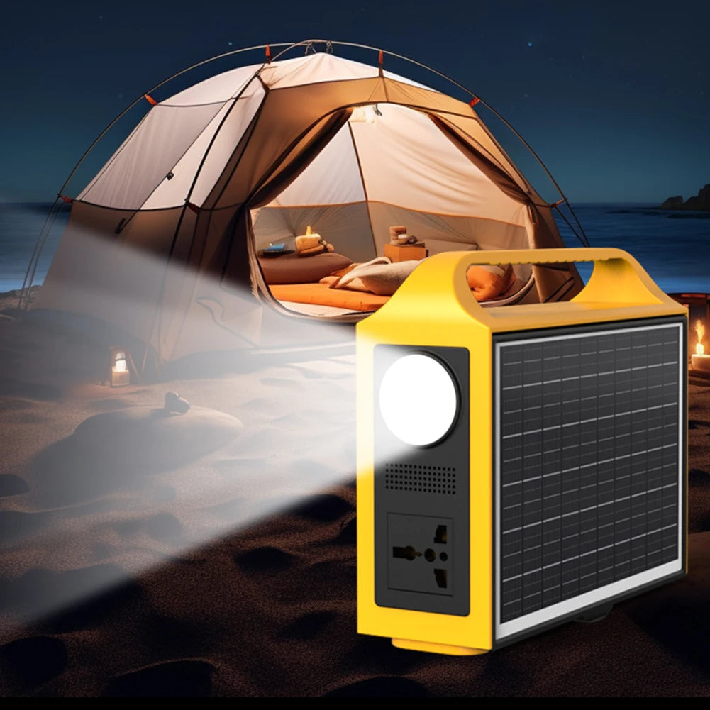 Portable Solar Power Station 24000mAh 20W Outdoor RV USB Charger LED Light for Camping Travel