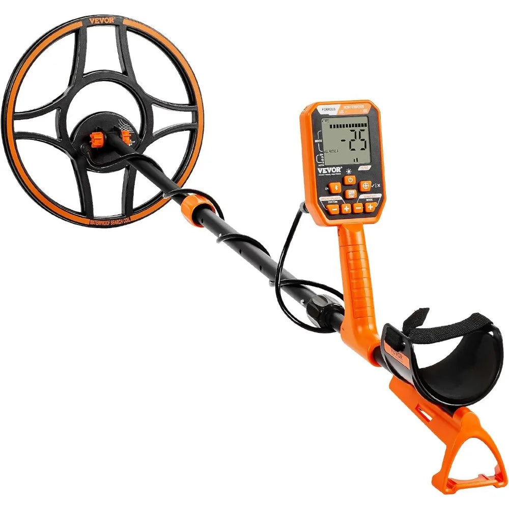 Professional Rechargeable Metal Detector,12"Coils, Waterproof Gold, Adjustable 39-50", 7 LCD Modes