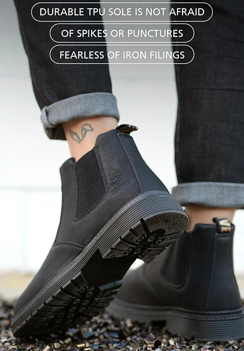 Anti-smash and anti-puncture work shoes high top four seasons safety shoes