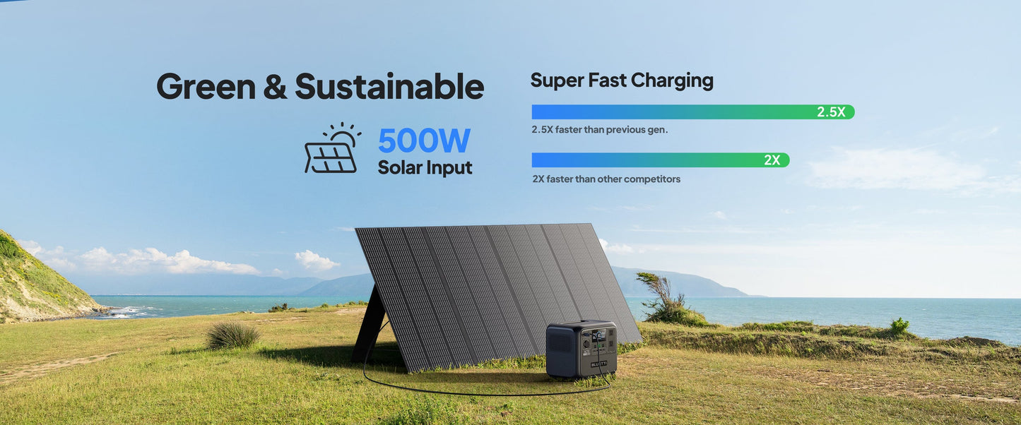 [US Plug] BLUETTI AC70 Portable Power Station | 1000W 768Wh, Solar Generator Off-grid, Power Outage