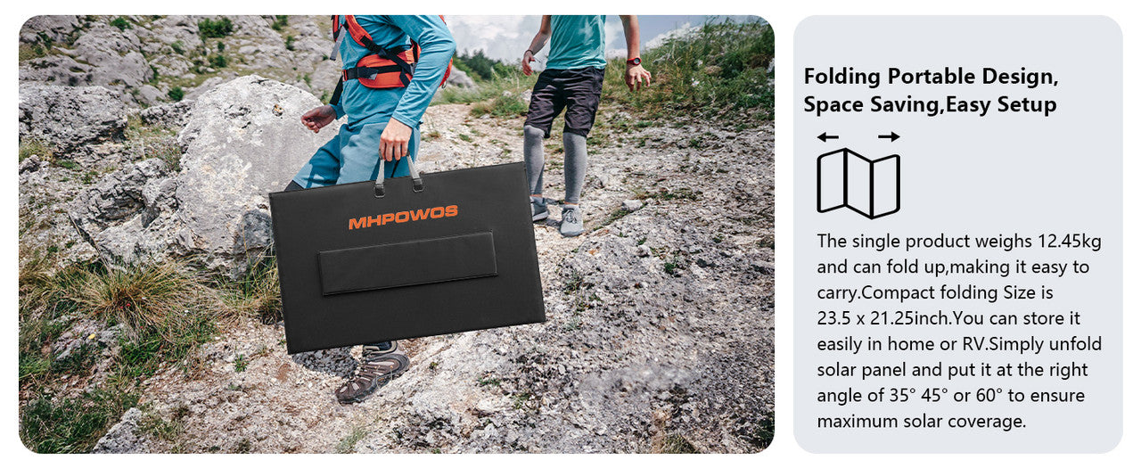 MHPOWOS 400W fold/Portable Solar Panel 31 V Charger,7 in 1 Solar Cable, Camp , Outdoor, Powerstation