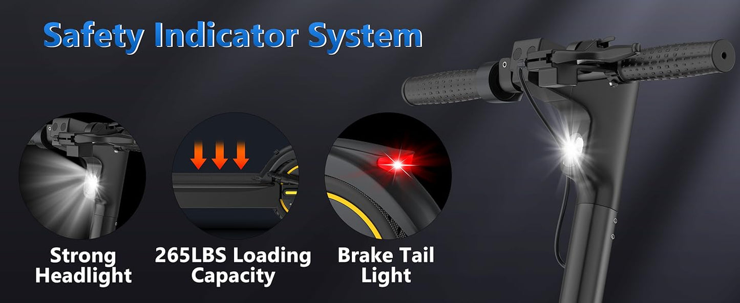 LPMAX 10" tires Folding E-Scooter 22MPH Max Speed 500W 14.5AH 28Miles Long Range Dual Shock Absorber