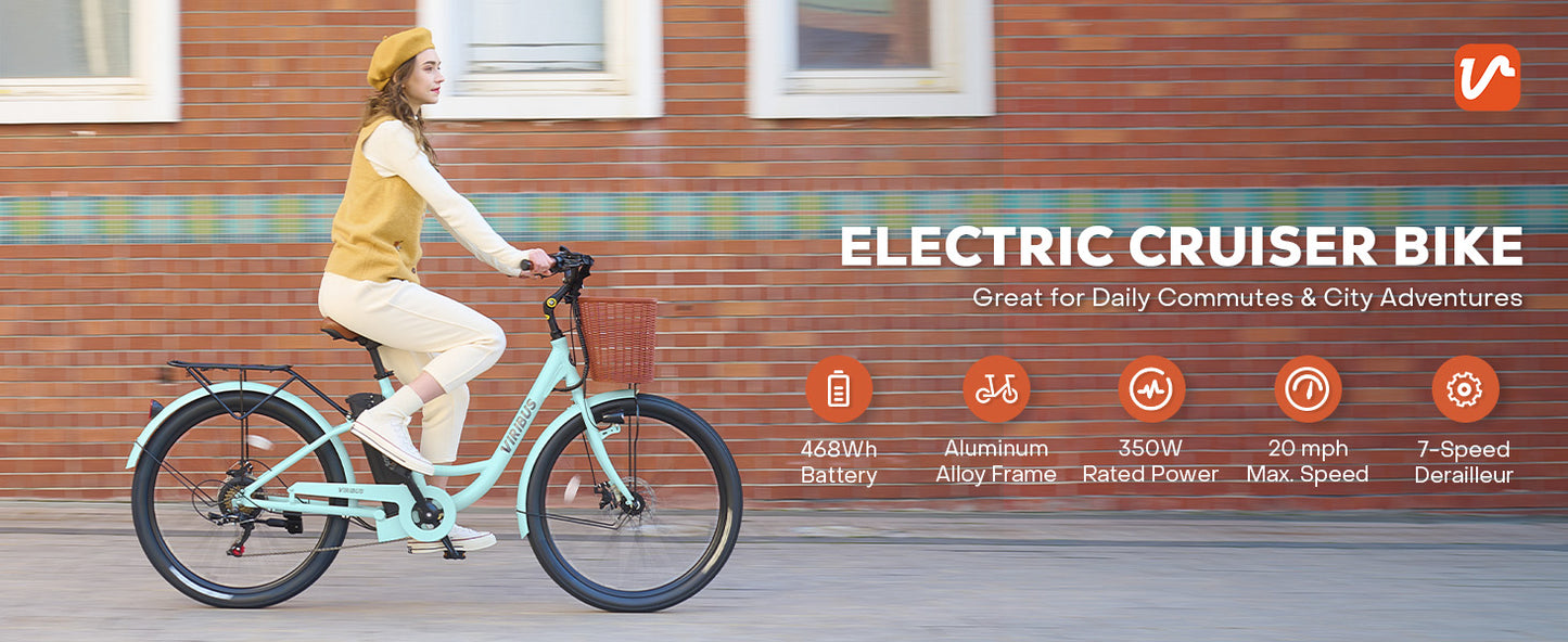 Adults, 26" ebike with 350W Motor Shimano 7 Speed Shifter Pedal Assist 36V Battery Dual Disc Brakes
