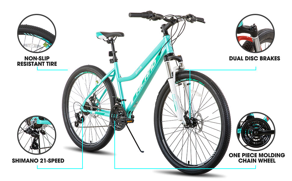 26 Inch Womens Mountain Bike, Step-Through Frame,Shimano 21 Speeds,Suspension Fork MTB Adult