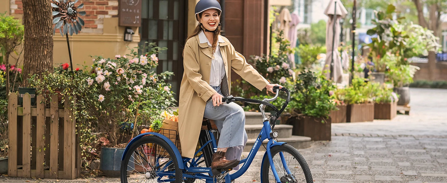 24''/26" Electric Tricycle , 7 Speed , 350W Motor UL Certified 36V 13Ah Battery