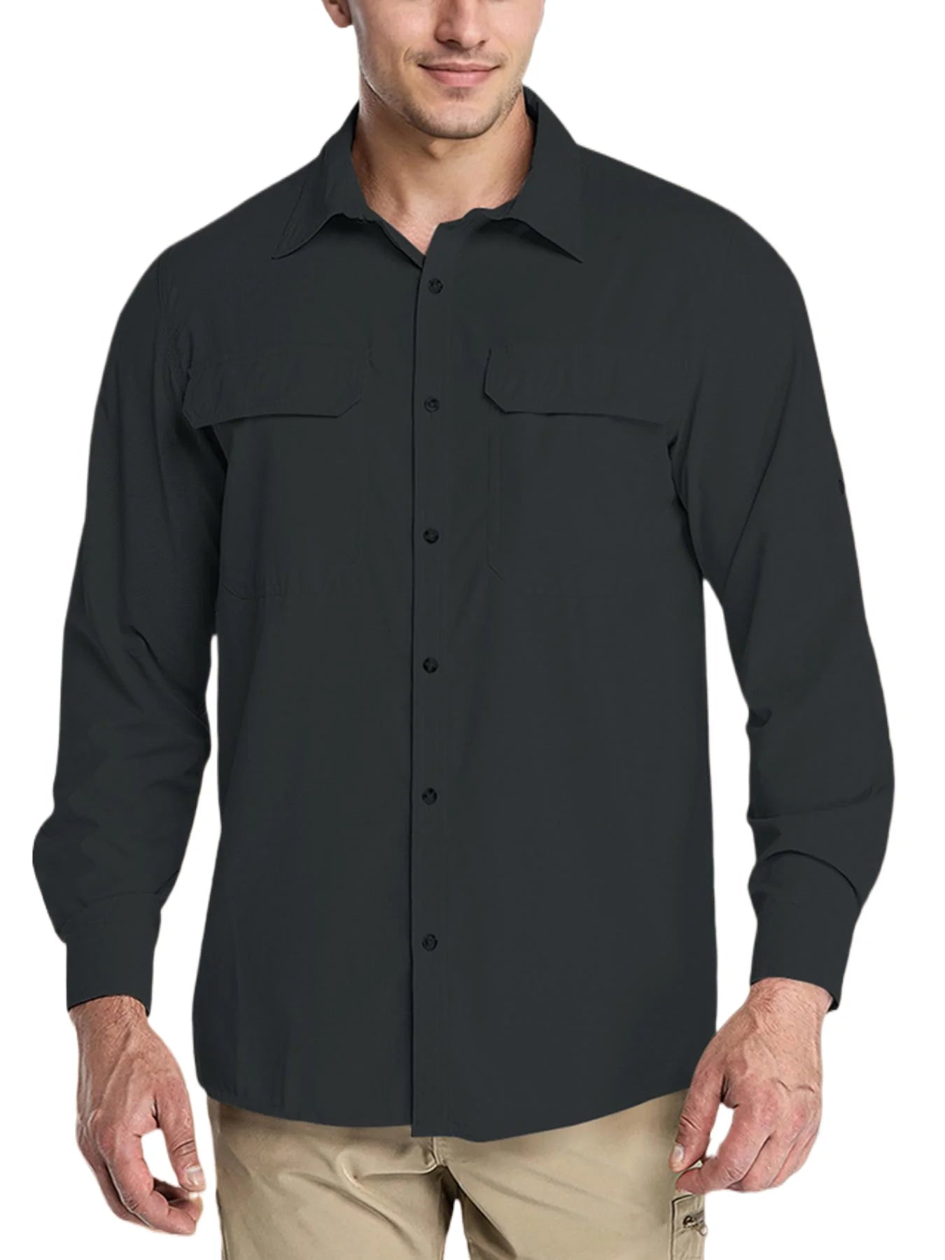 Men's Long Sleeve Sun Protection - UPF 50+ UV Blocking and Cooling Design for Fishing, Hiking travel