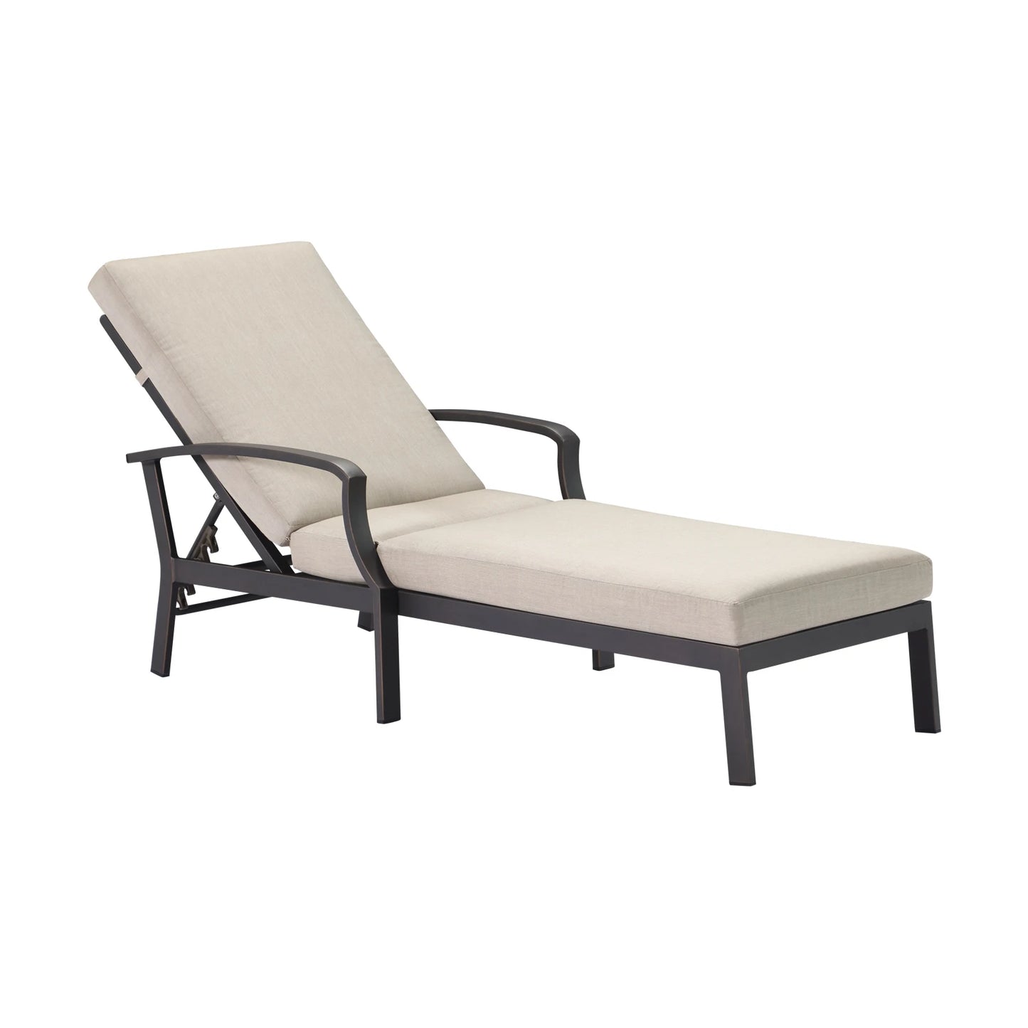 Aluminum Outdoor Chaise Lounge Chair,Cushion, Adjust-Backrest Pool Lounger Patio or Deck,Gunmetal