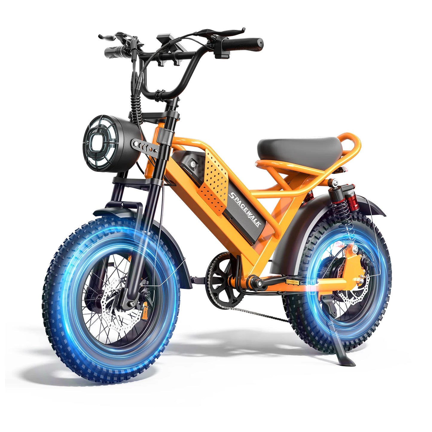 Mountain E-Bike , 20" Fat Tire Wider Seat 750W Peak Motor, Removable Battery, 4X Suspension