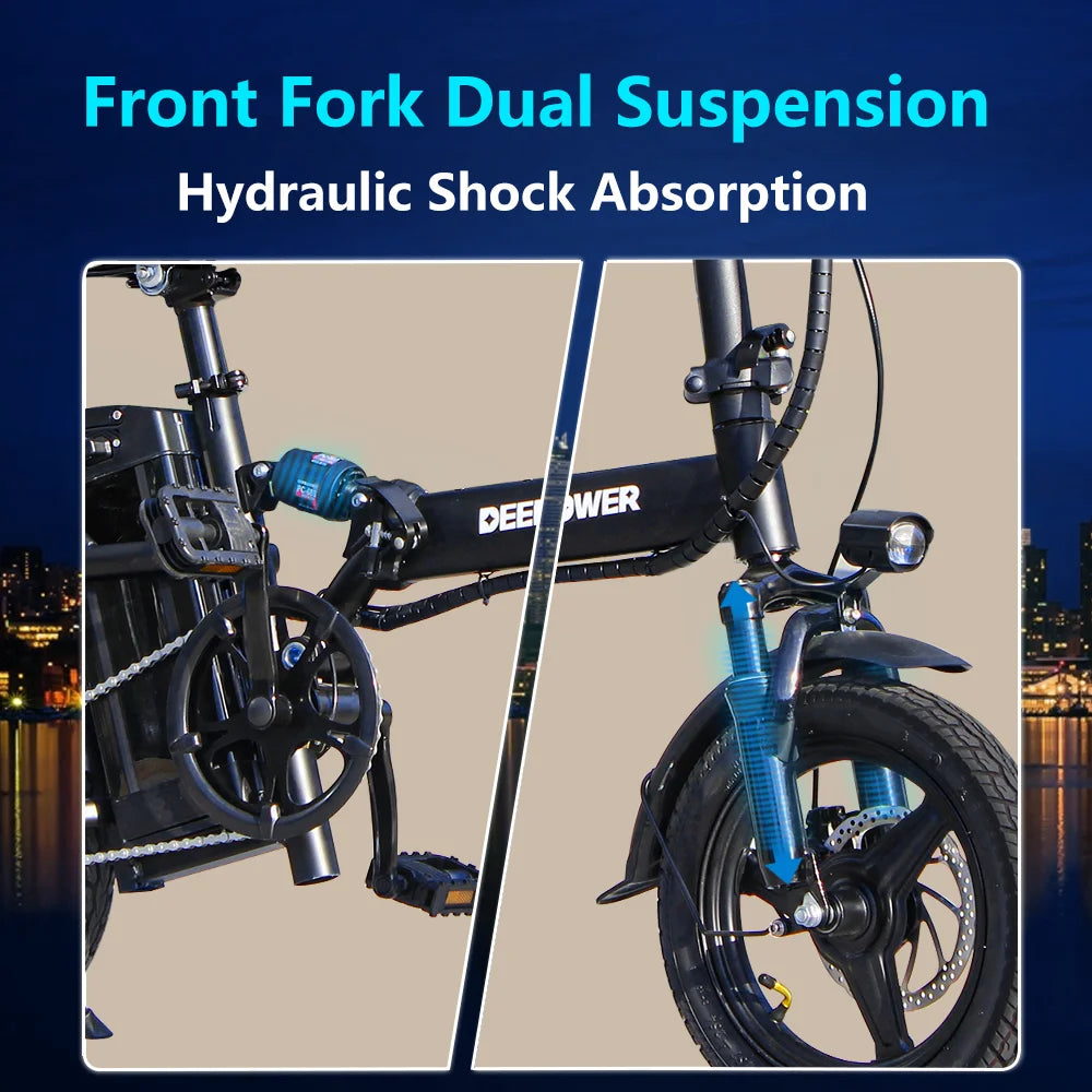 14 Inch Foldable E-Bicycle 400W Motor 48V 15AH Adult MiniSuitable for City Commuting Travel