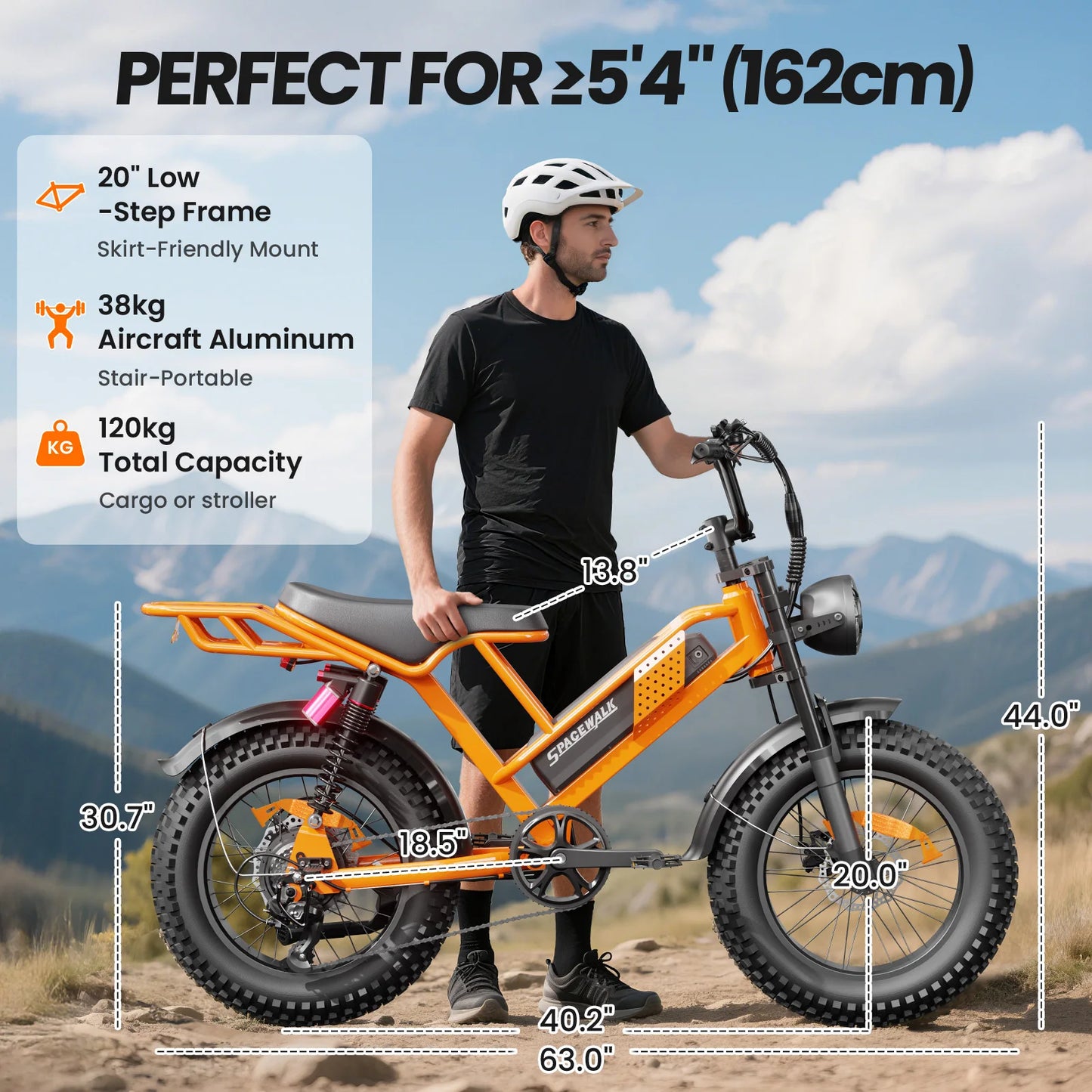 E-Bike M7,Teens,20",750W Peak Motor,24.9mph,48V 15Ah Rem.Battery,50 Miles Pure Electric,70 Miles PAS