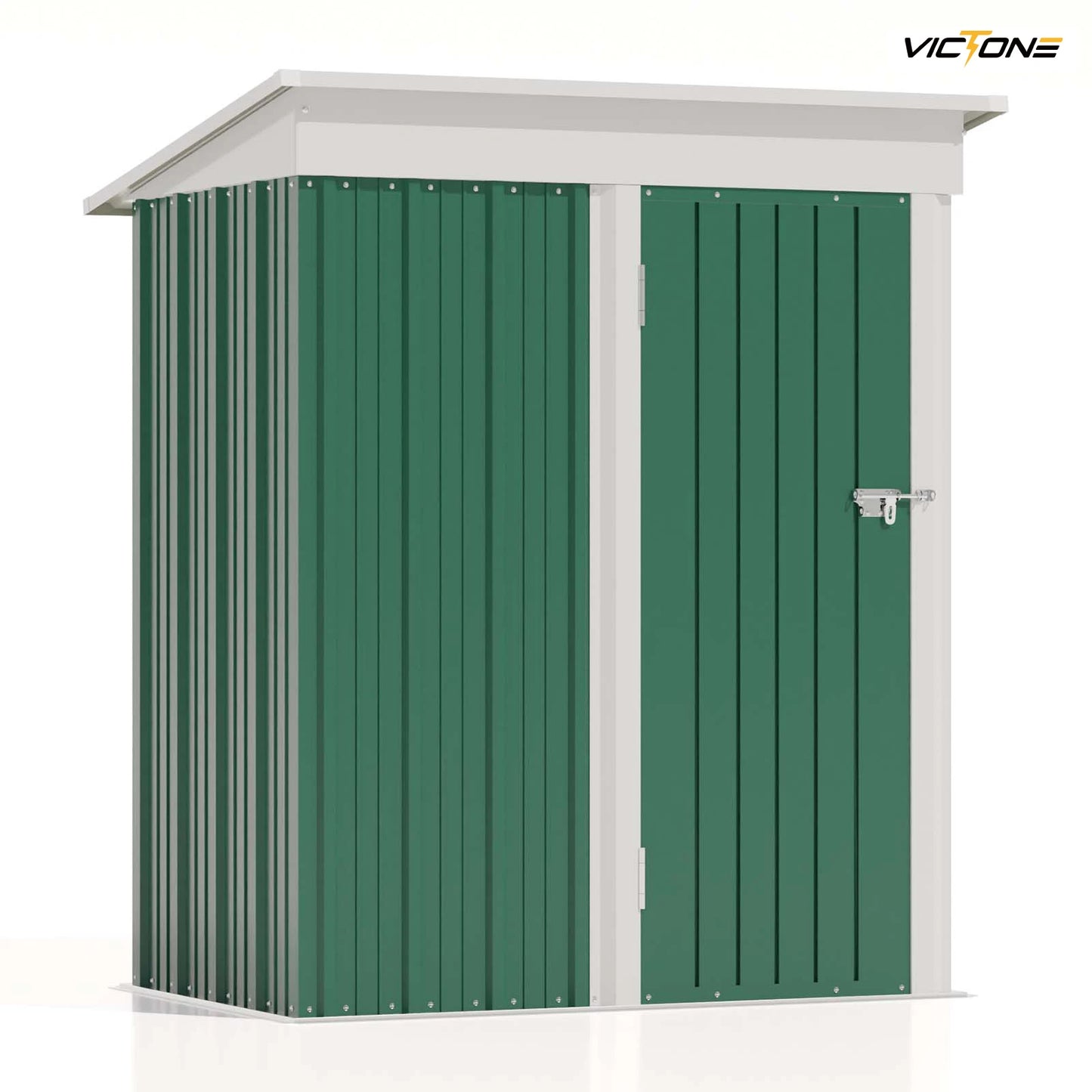 5x3 FT Metal Outdoor StorageTool Shed, Sloping Roof & Lockable Door, Backyard Garden Patio Lawn